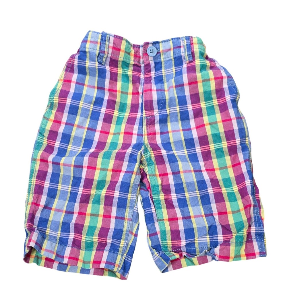 Gap Kids Plaid Cotton Shorts Boy's Size 7 Regular Multicolor Adjustable Waist